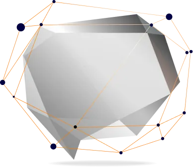 Faceted website model surrounded by connected analysis points