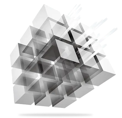 Cluster of geometric forms representing a curated prompt library